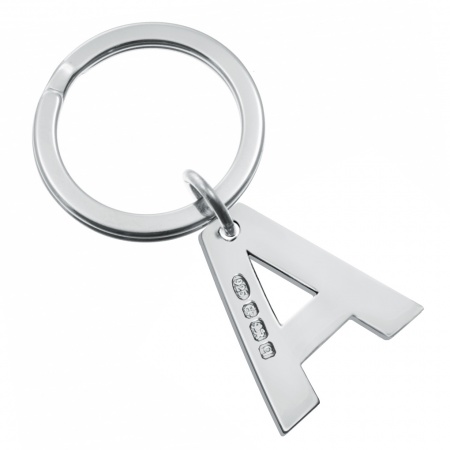 Initial/Letter Keyring A-Z, Personalised, Sterling Silver, Hallmarked