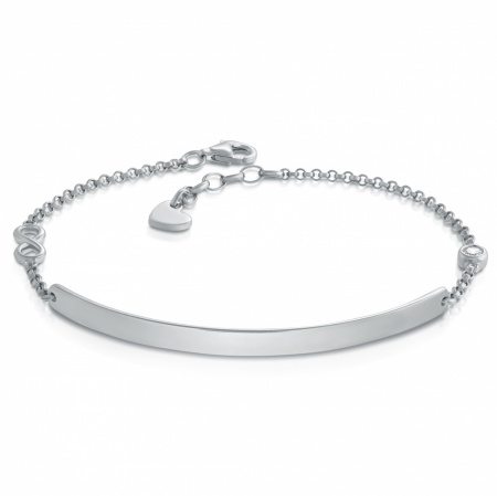 Ladies Infinity Identity Bracelet, Personalised, Sterling Silver