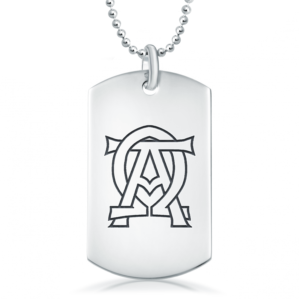 Alpha Omega Dog Tag Necklace, 925 Sterling Silver (can be personalised)
