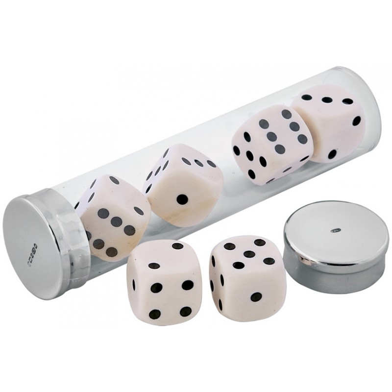 Dice Set, with Sterling Silver Tube, Personalised