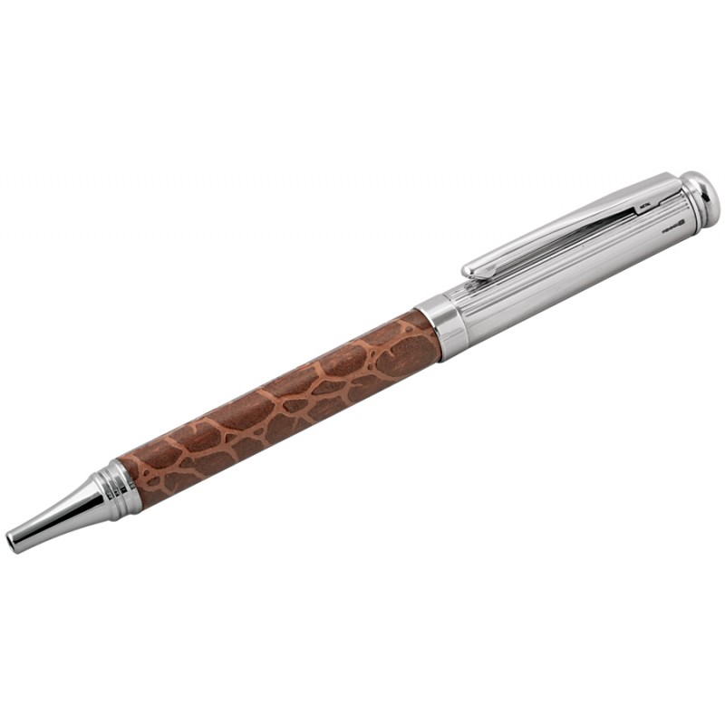 Leather & Sterling Silver Pen, Tight Nib Biro (can be personalised)