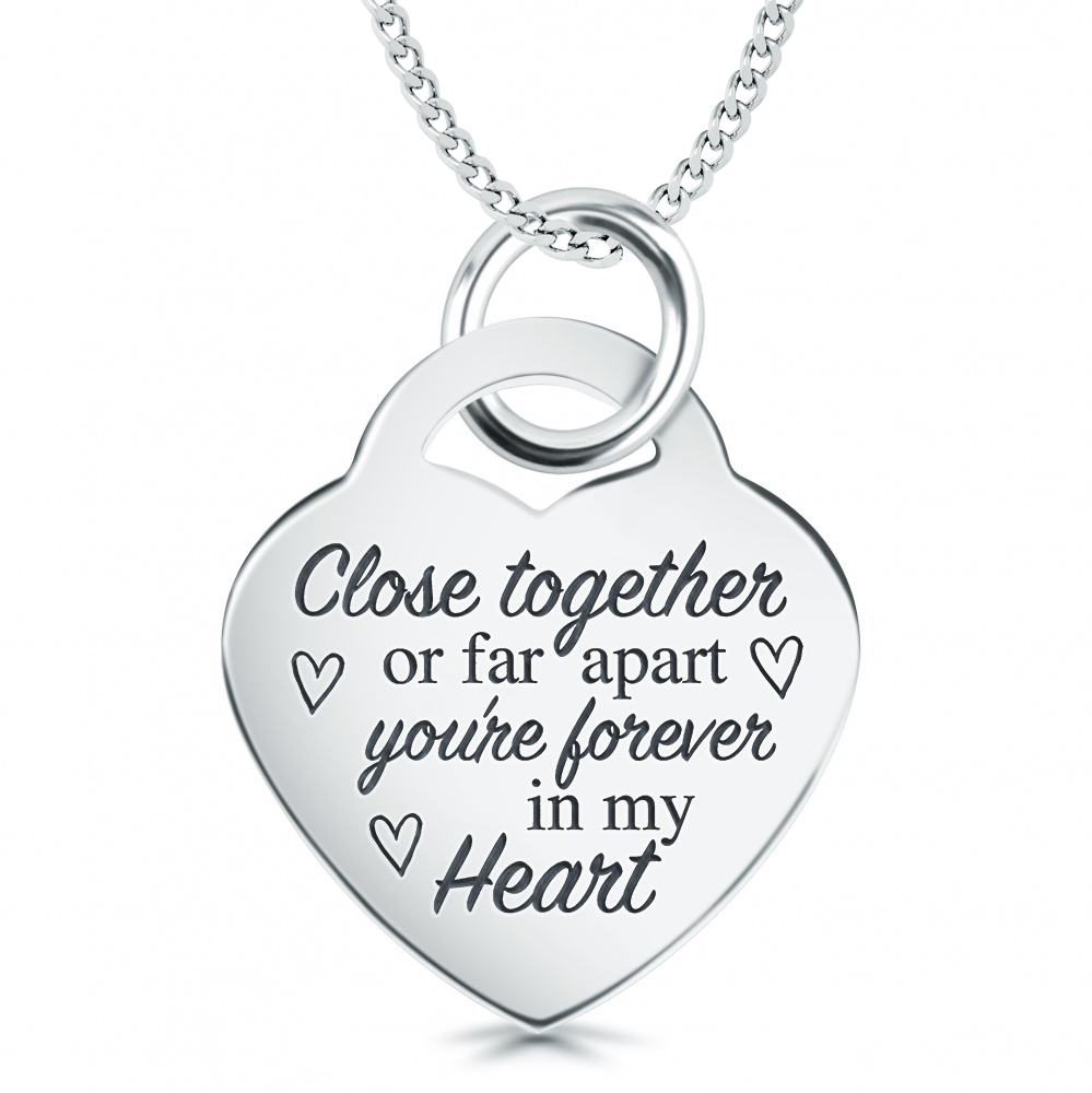 Close Together or Far Apart Necklace, Personalised, 925 Sterling Silver