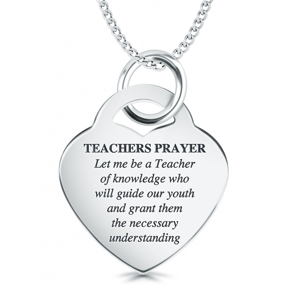 Teachers Prayer Necklace, Personalised
