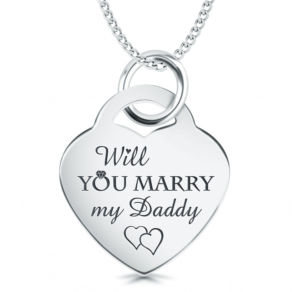 Will You Marry My Daddy Necklace, Personalised, 925 Sterling Silver