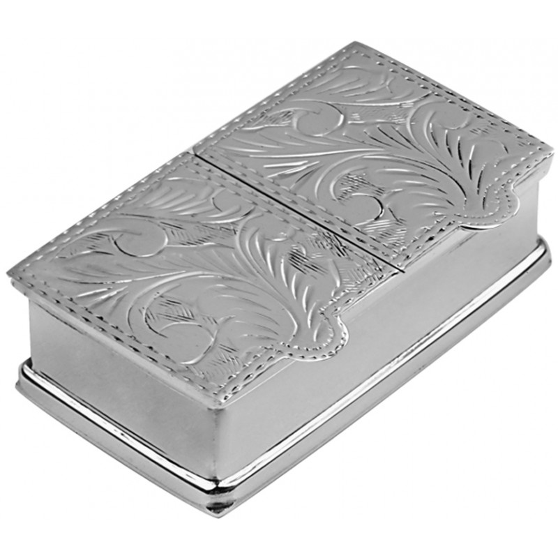 Double Compartment Pill Box, Sterling Silver (Engraving Available) ZOP