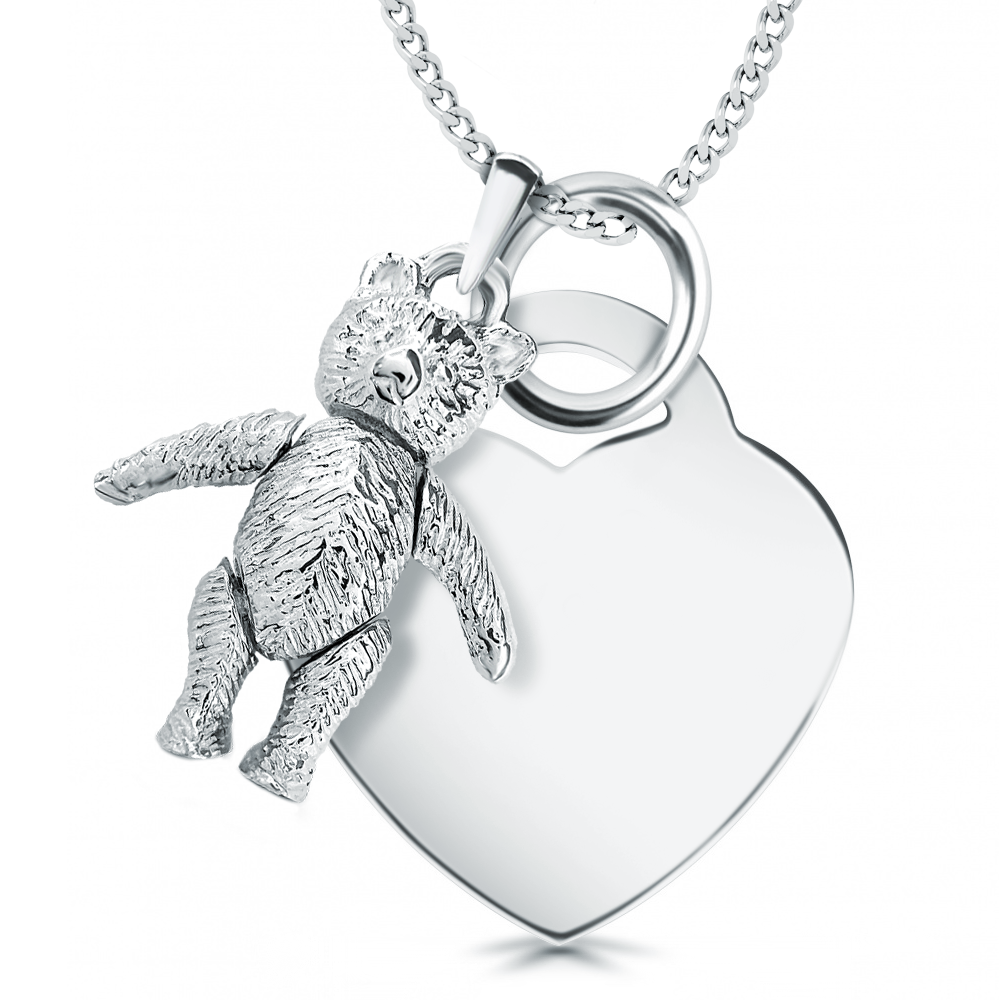 Sterling Silver Mummy Baby Bear Necklace — the attic store