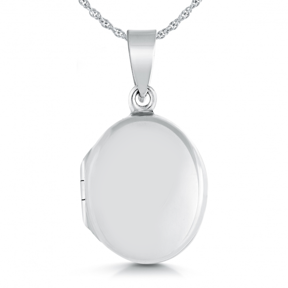 Small Oval Locket, Sterling Silver (can be personalised)