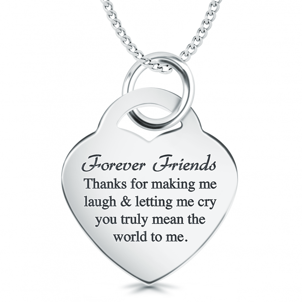 Friends Forever, Laugh & Cry, Necklace, Personalised, Sterling Silver