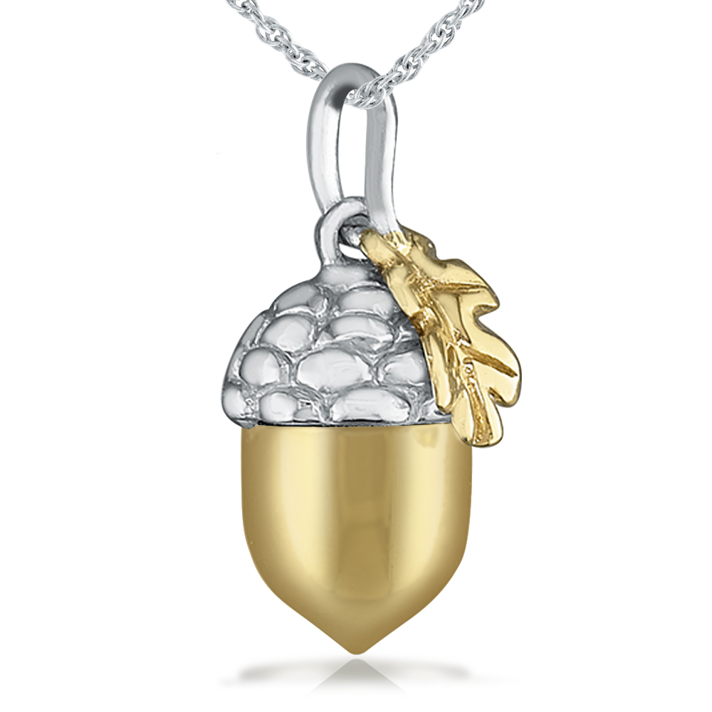 Acorn Necklace, Yellow Gold Vermeil, Sterling Silver