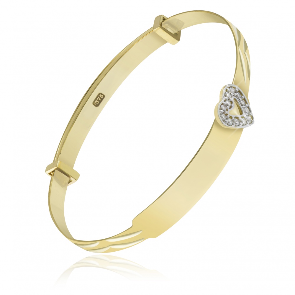 Babies Bangle 9ct Gold with Cubic 