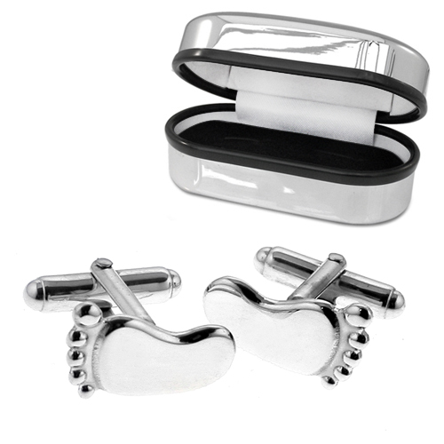 Babies Feet Cufflinks, 925 Sterling Silver (can be personalised)