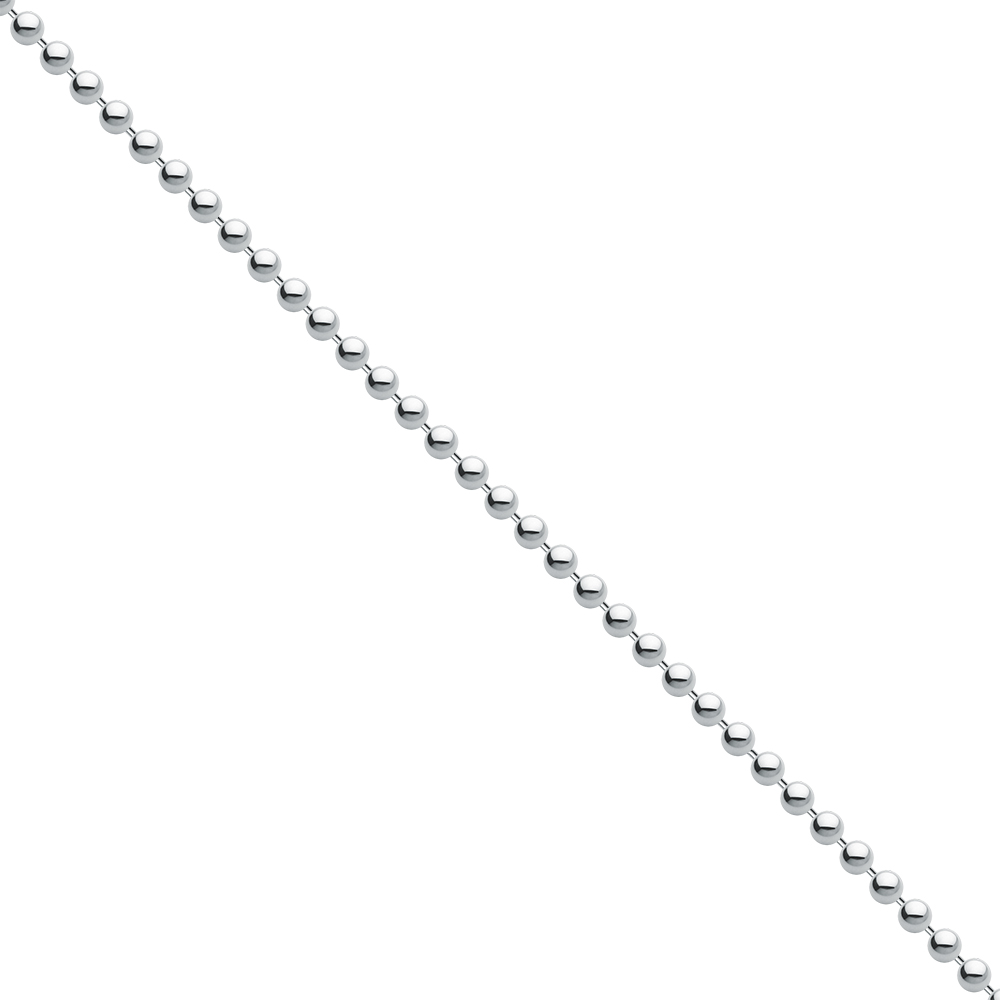 2mm Ball Chain, Sterling Silver with Trigger Clasp