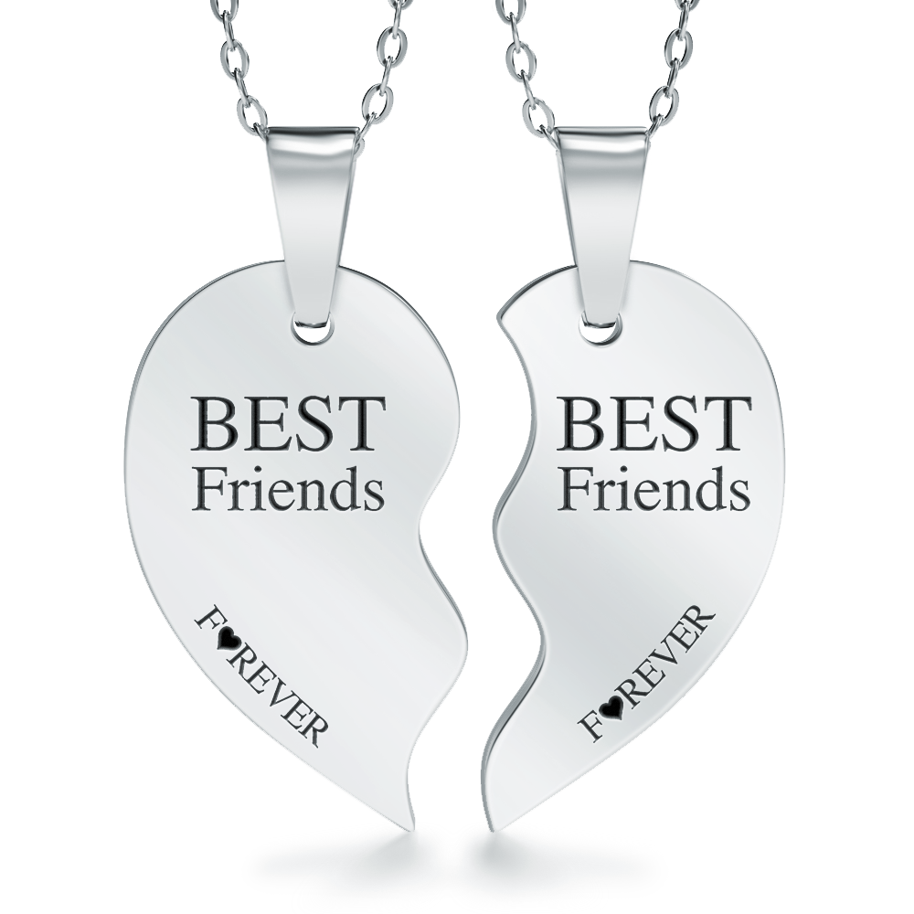 Best Friends Necklace, Personalised, Split Broken Heart, Sharing