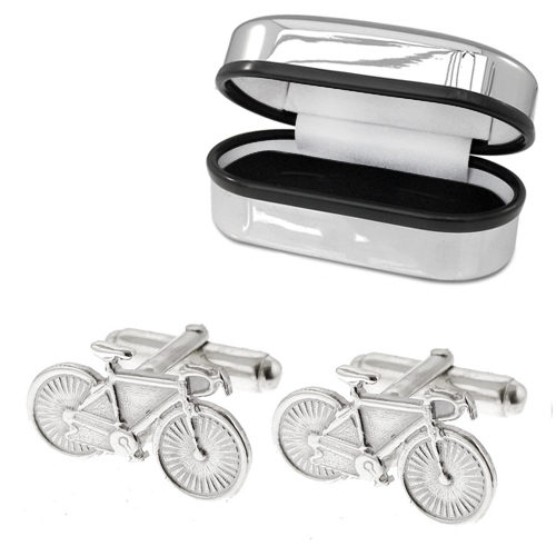 Bicycle Cufflinks, Cycling, Bike, 925 Sterling Silver (can be personalised)