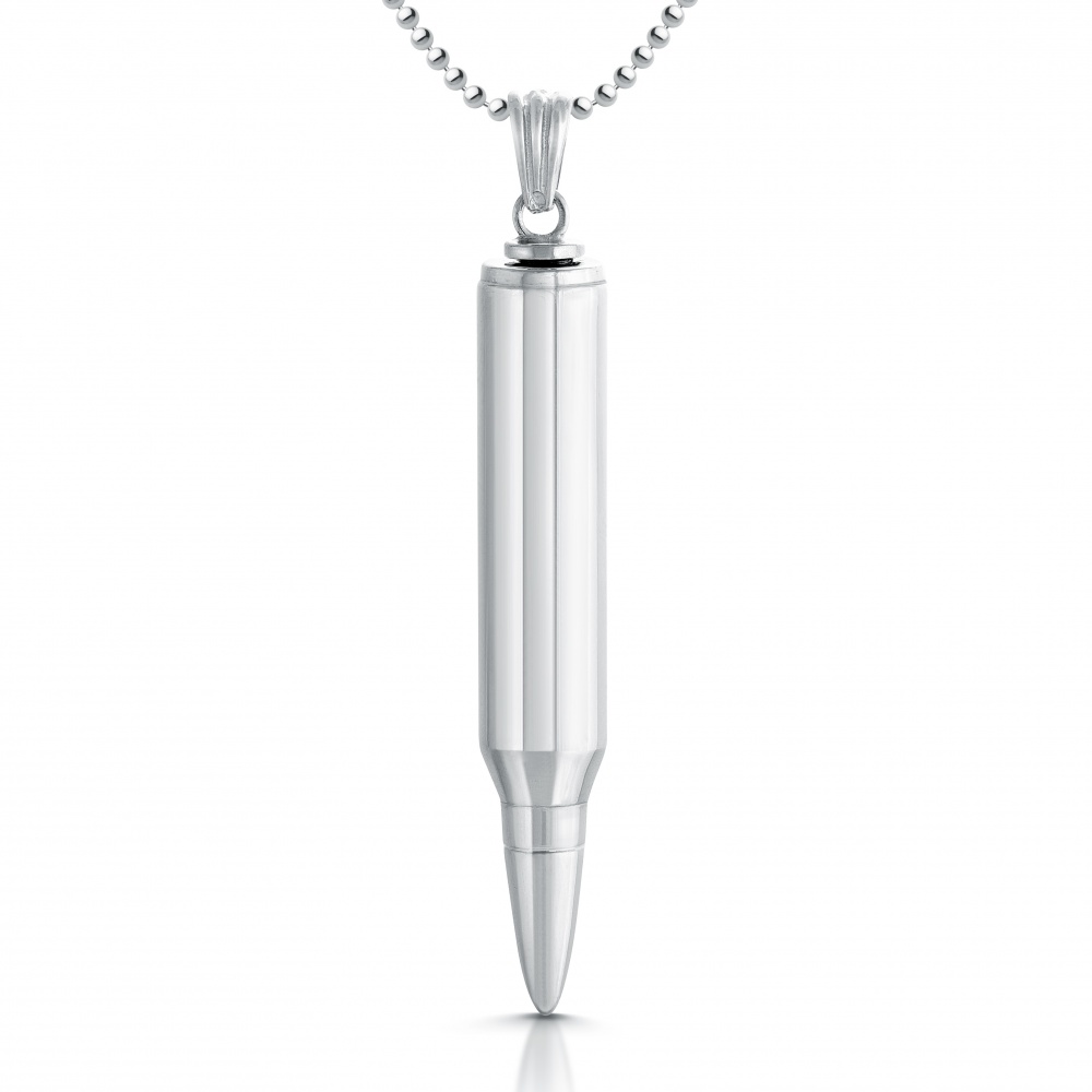 Bullet Ashes Necklace, Personalised, Cremation, Memorial, Sterling Silver