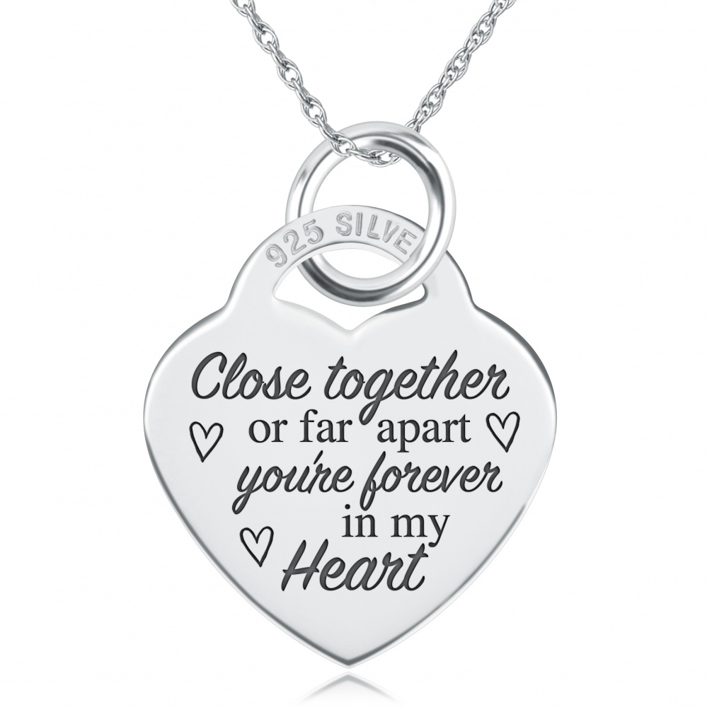 Close Together or Far Apart Necklace, Personalised, 925 Sterling Silver