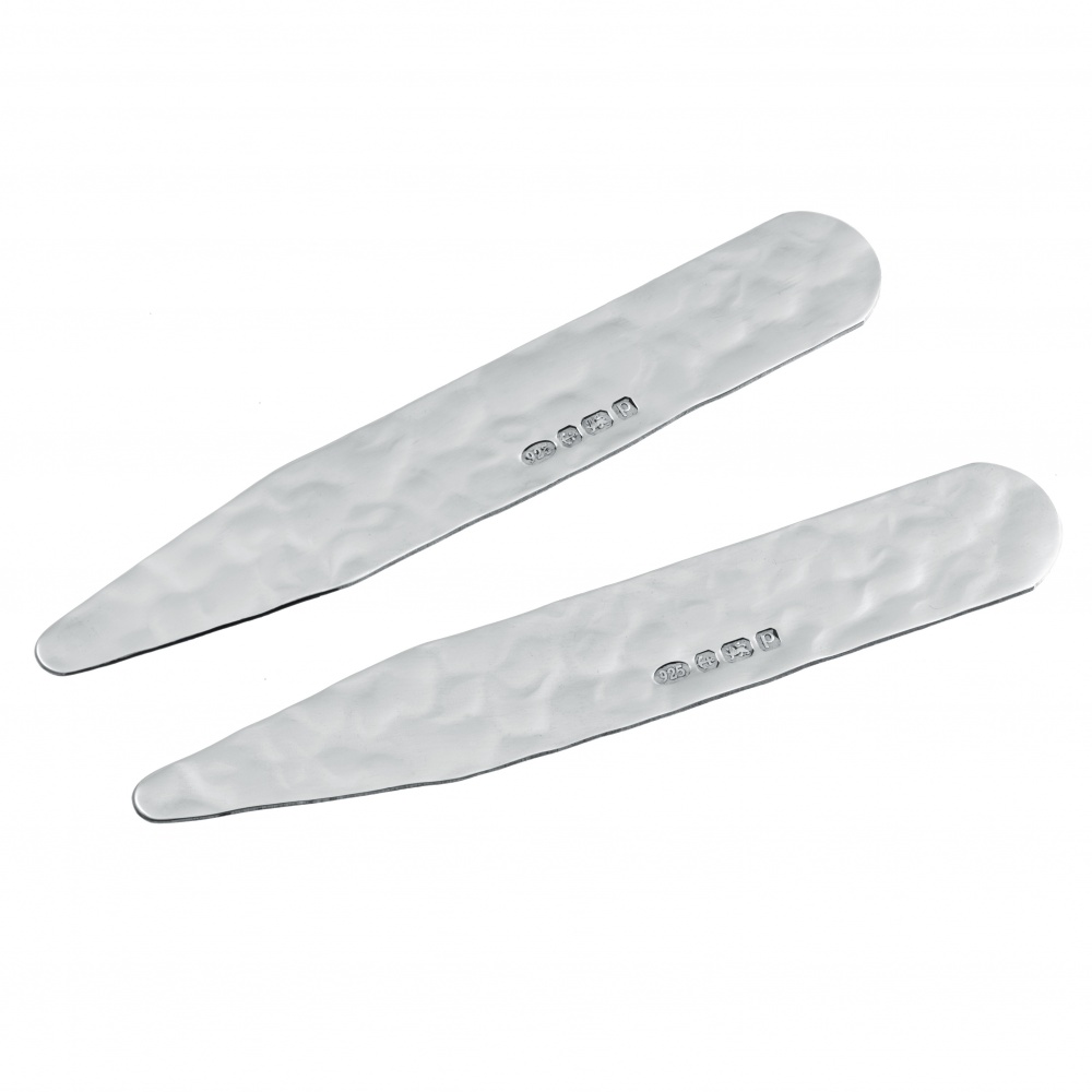 Hammered Collar Stiffeners/Stays, 925 Sterling Silver (can be personalised)