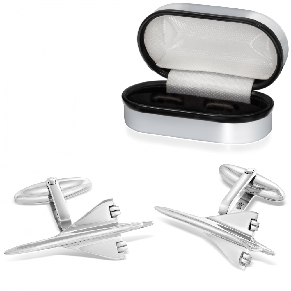 Concorde Sterling Silver Cufflinks (can be personalised)