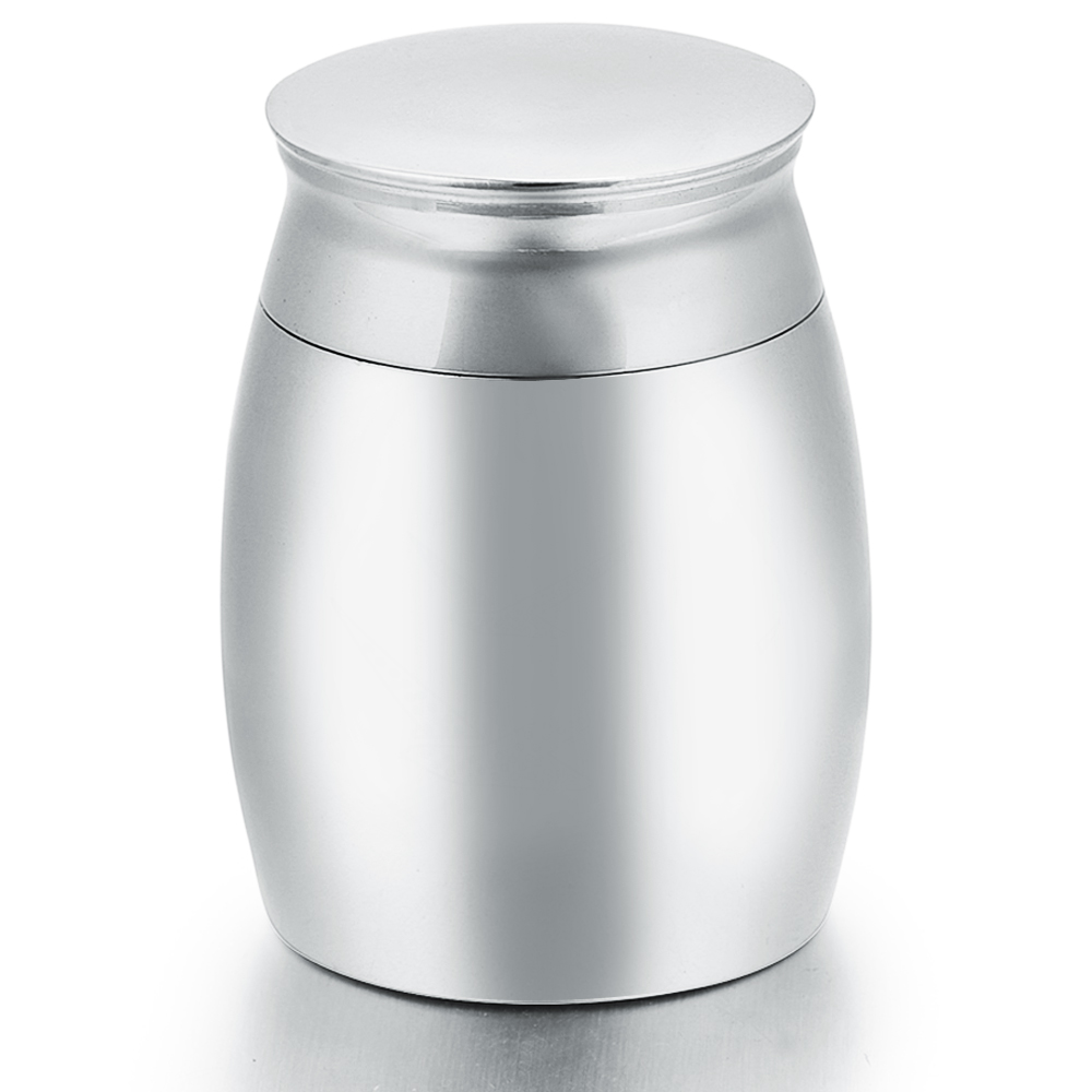 Cremation Urn for Ashes, Personalised, Stainless Steel 40mm high