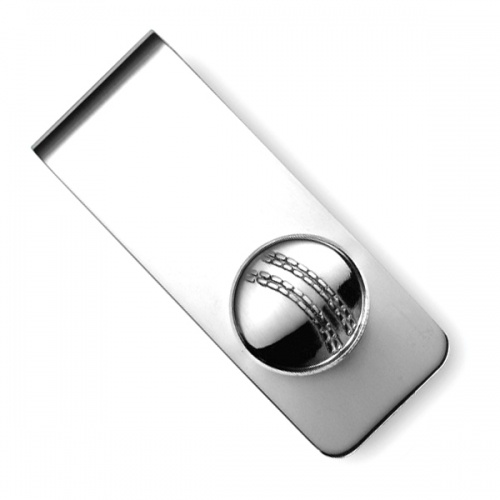 Cricket Ball Sterling Silver Hallmarked Money Clip (can be personalised)