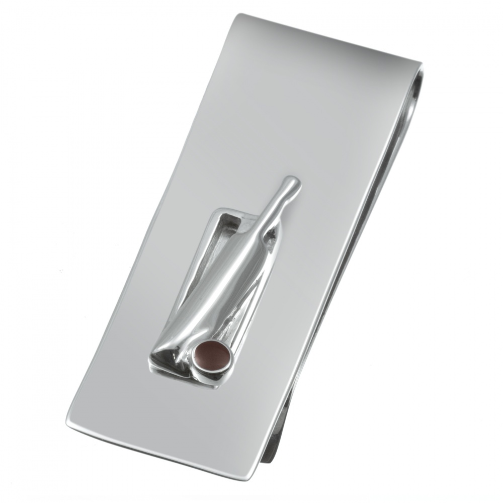 Cricket Stumps & Ball Money Clip, 925 Sterling Silver, Can be Personalised