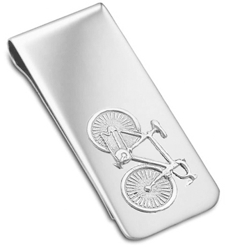 Cycling Money Clip, Sterling Silver Hallmarked (can be personalised)