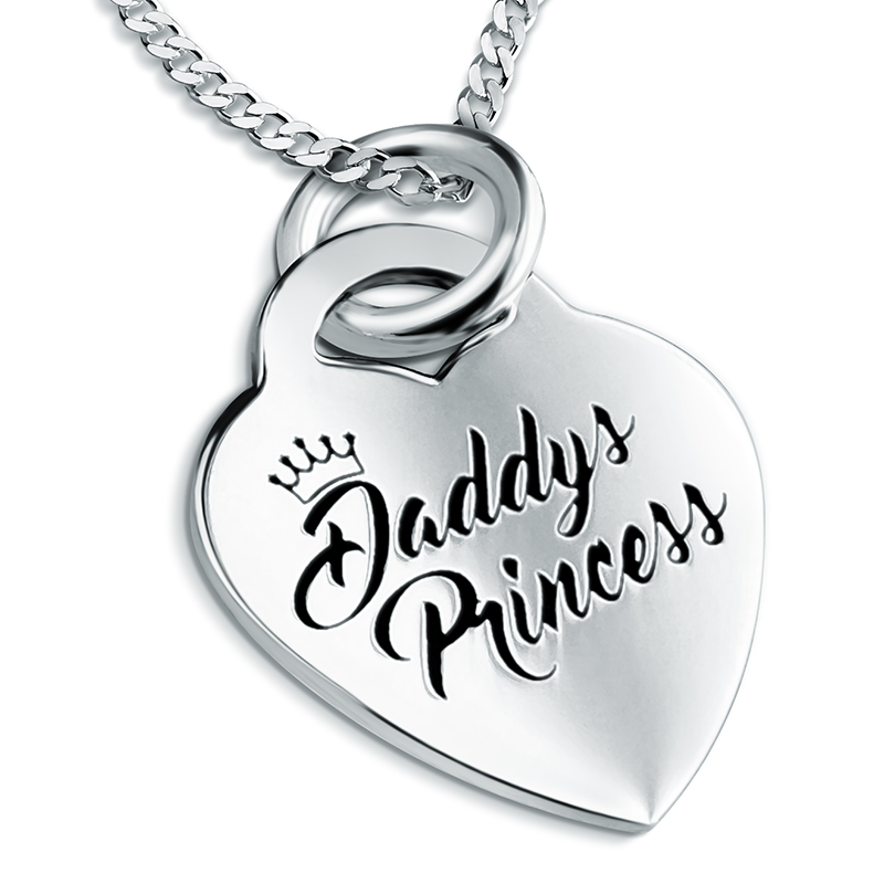 Daddys Princess Necklace, Personalised, Sterling Silver