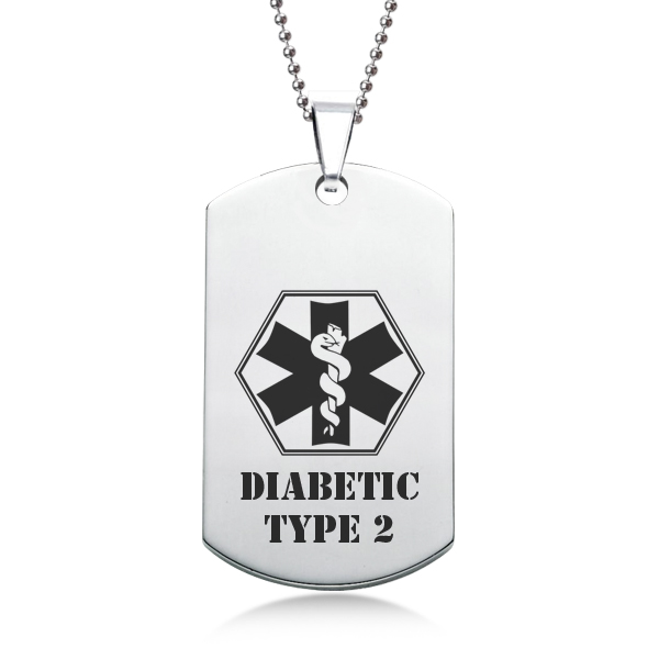 EMS Symbol Medical Alert Stainless Steel Dog Tag (can be personalised)