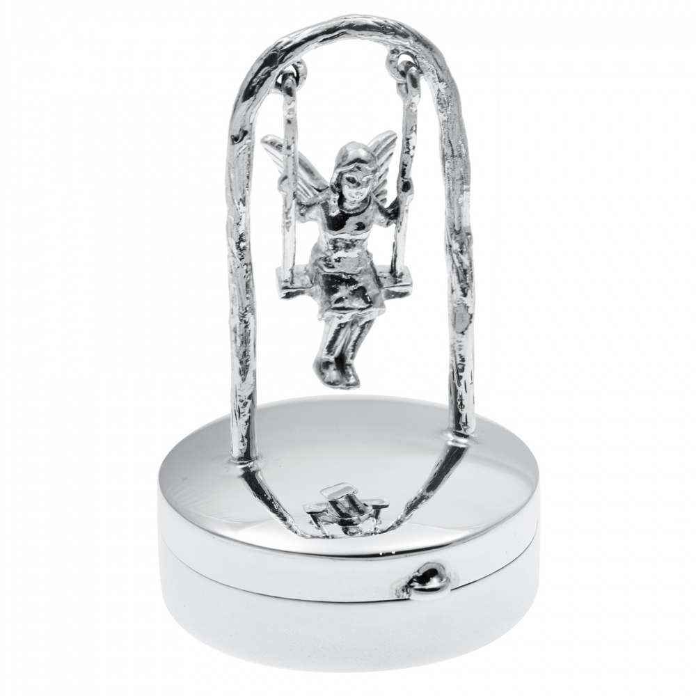Fairy on a Swing Pill Box, Hallmarked Sterling Silver, Personalised