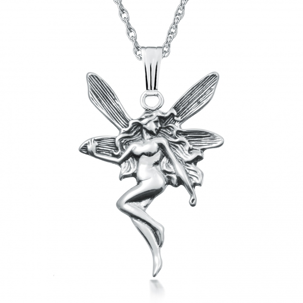 .925 Sterling silver Fairy Pendant Irish Celtic faerie 