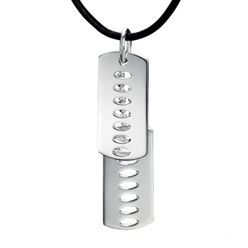Mens Double Dog Tags with Cut-Out Ovals by Fred Bennett