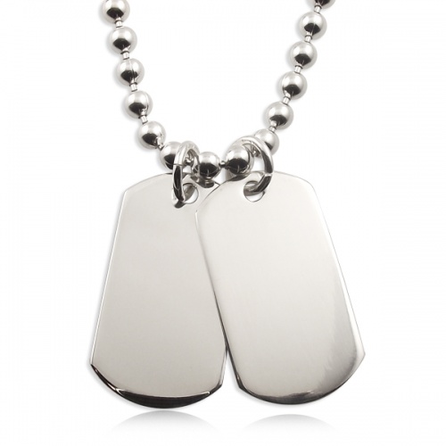 Heavy Weight Double Dog Tags Sterling Silver Necklace (can be personalised)