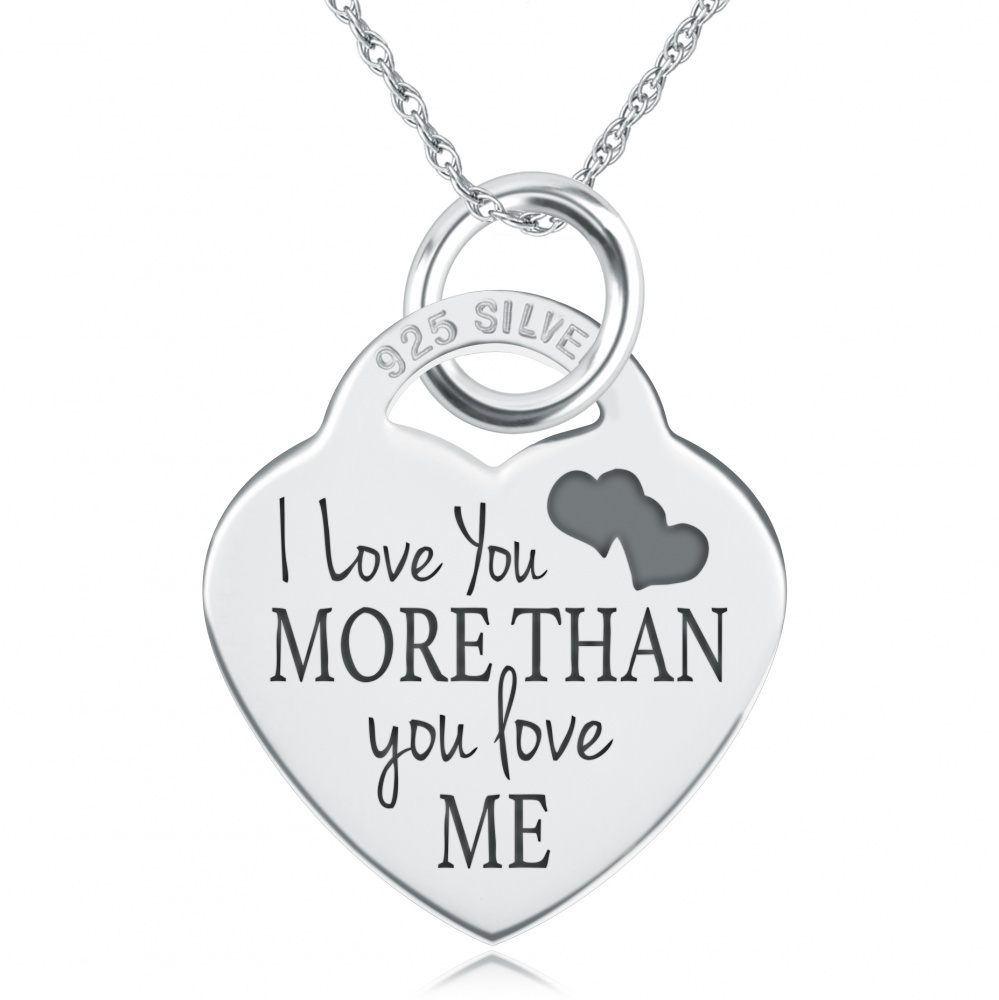 I Love You More, Than You Love Me Necklace, Personalised, Sterling Silver