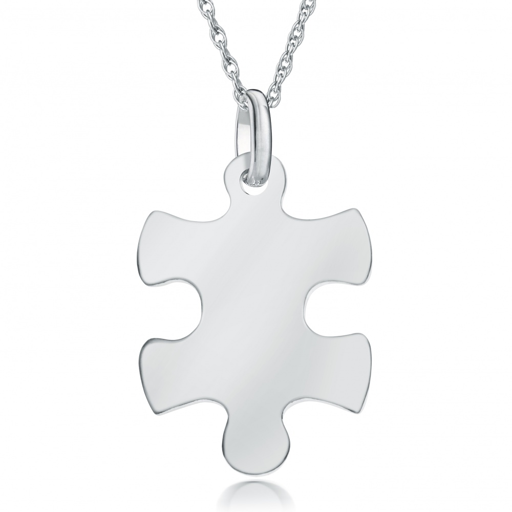 Personalised Jigsaw Puzzle Piece Necklace, 925 Sterling Silver
