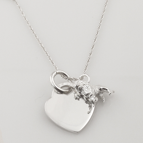 Zodiac Leo Star Sign & Heart Sterling Silver Necklace (can be personalised)