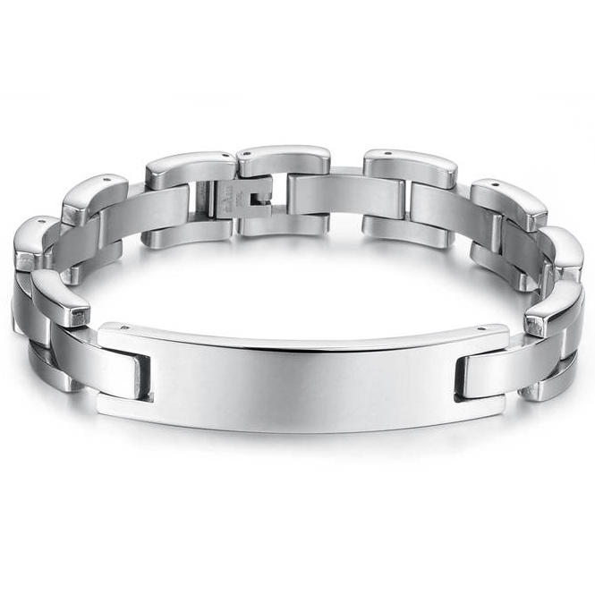 Mens ID Bracelet, Stainless Steel (can be personalised)
