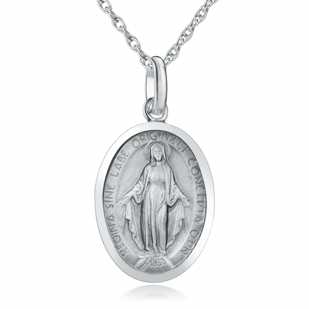 925 Sterling Silver Antiqued Miraculous Medal 