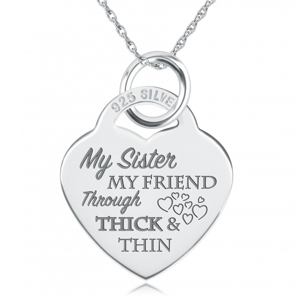 My Sister, My Friend Through Thick & Thin Necklace, Personalised