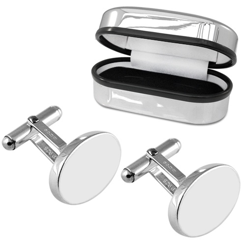 Heavy Weight Oval Hallmarked Sterling Silver Cufflinks (can be personalised)