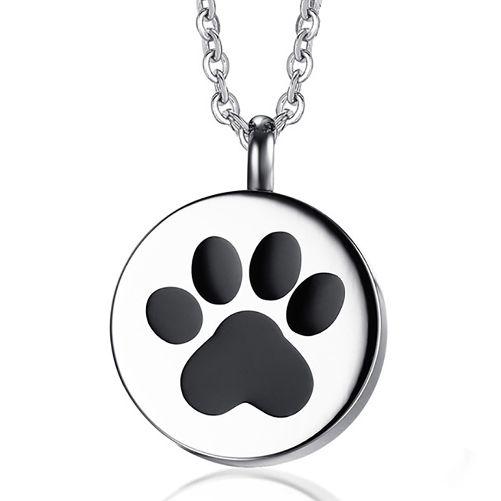 Paw Print, Dog or Cat Ashes Locket Necklace, with Personalisation