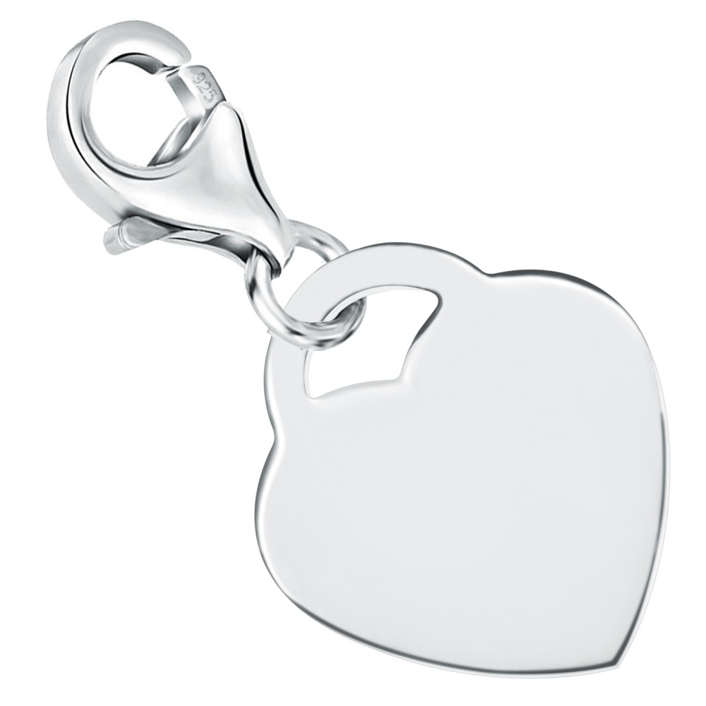 Heart Shaped Sterling Silver Charm (can be personalised)
