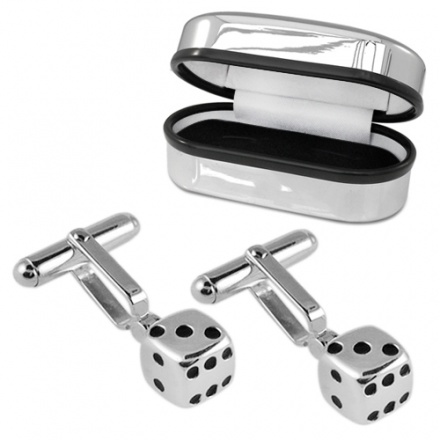 Dice Sterling Silver Cufflinks (can be personalised)