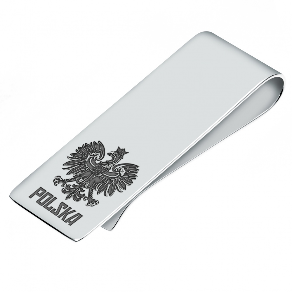 Polska Polish Eagle Money Clip, Personalised / Engraved, 925 Sterling Silver