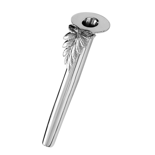 Posy/Flower Holder, with Leaf Detail, Sterling Silver, Hallmarked