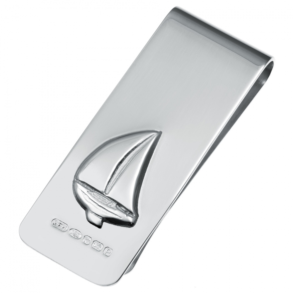 Sailing Boat Money Clip, Hallmarked 925 Sterling Silver (can be personalised)