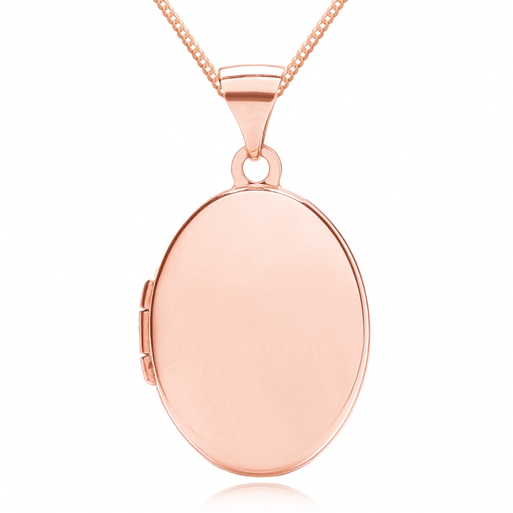 Small Oval Locket, 9ct Rose Gold, Personalised/ Engraved