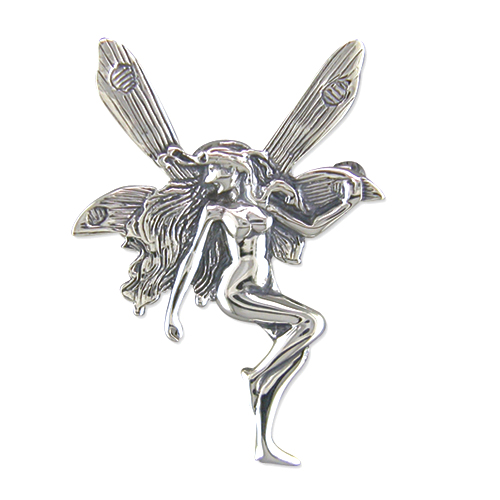 Small Fairy Sterling Silver Brooch