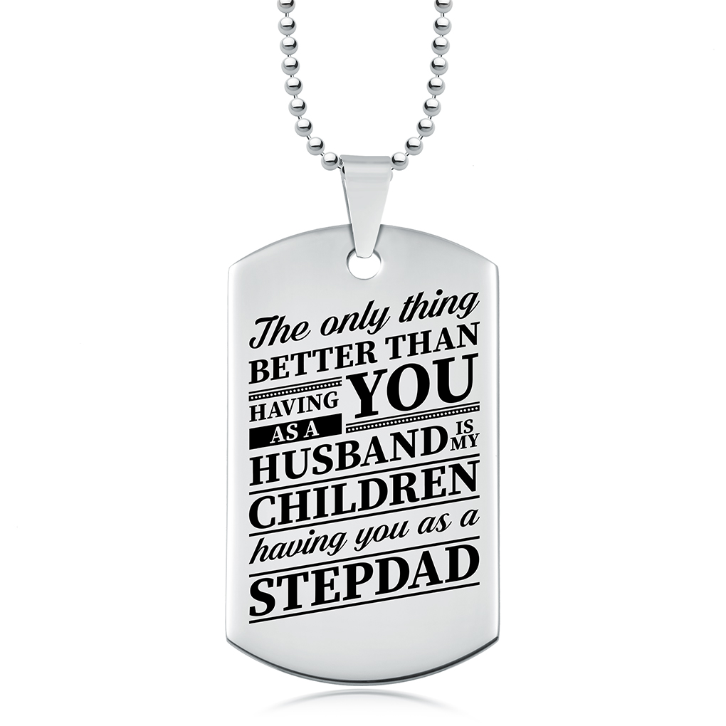 Stepdad to my Children Dog Tag Necklace, Personalised