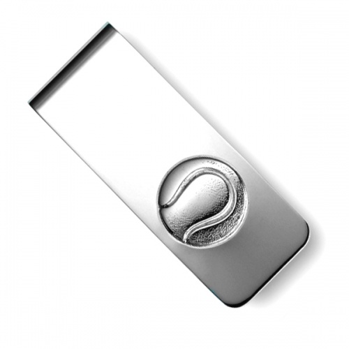 Tennis Money Clip, with Personalised Engraving, Sterling Silver, Hallmarked