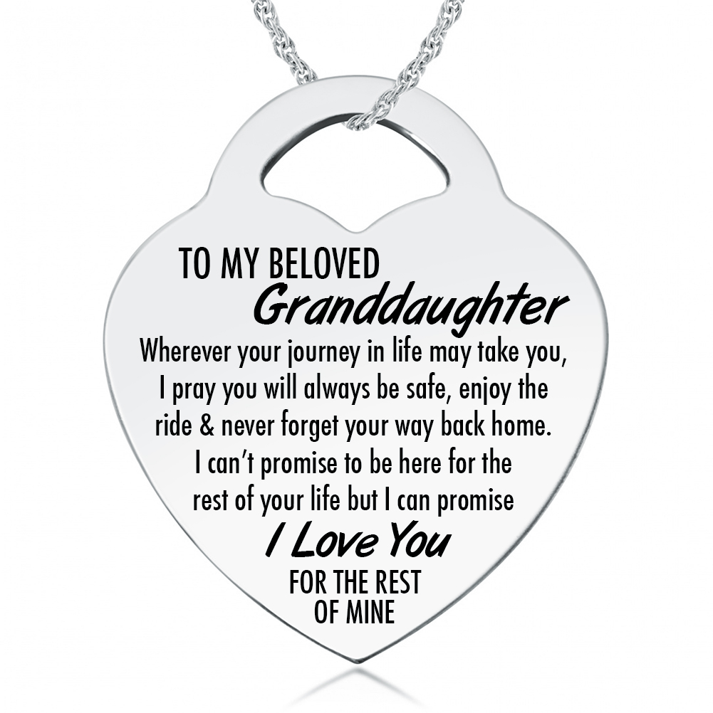 Beloved Granddaughter Necklace, Personalised, Sterling Silver